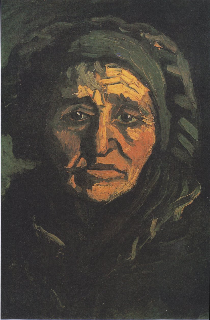 Głowa chłopki w zielonkawym czepku autorstwa Vincent van Gogh