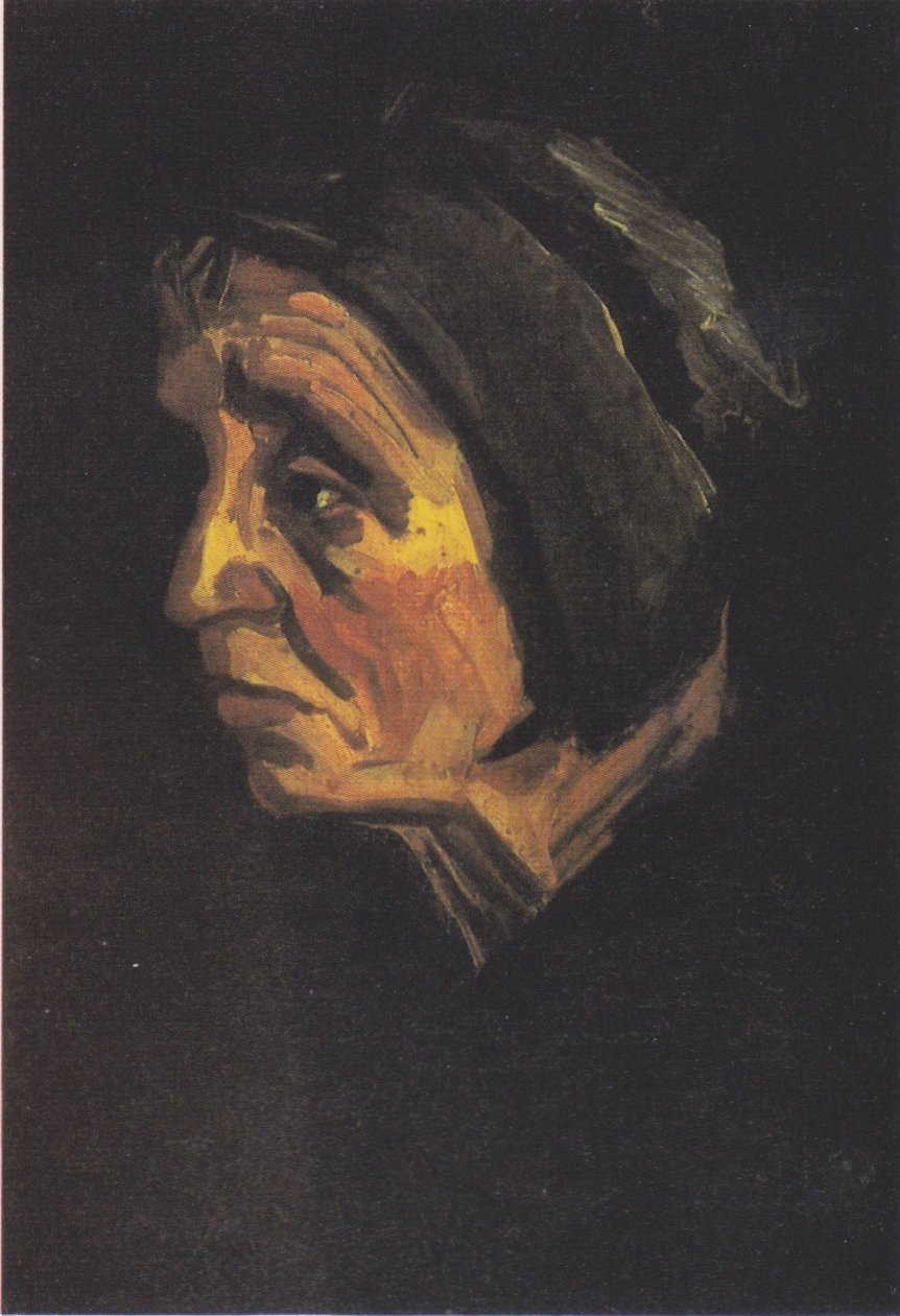 Głowa starej wieśniaczki z ciemnym kapturem autorstwa Vincent van Gogh