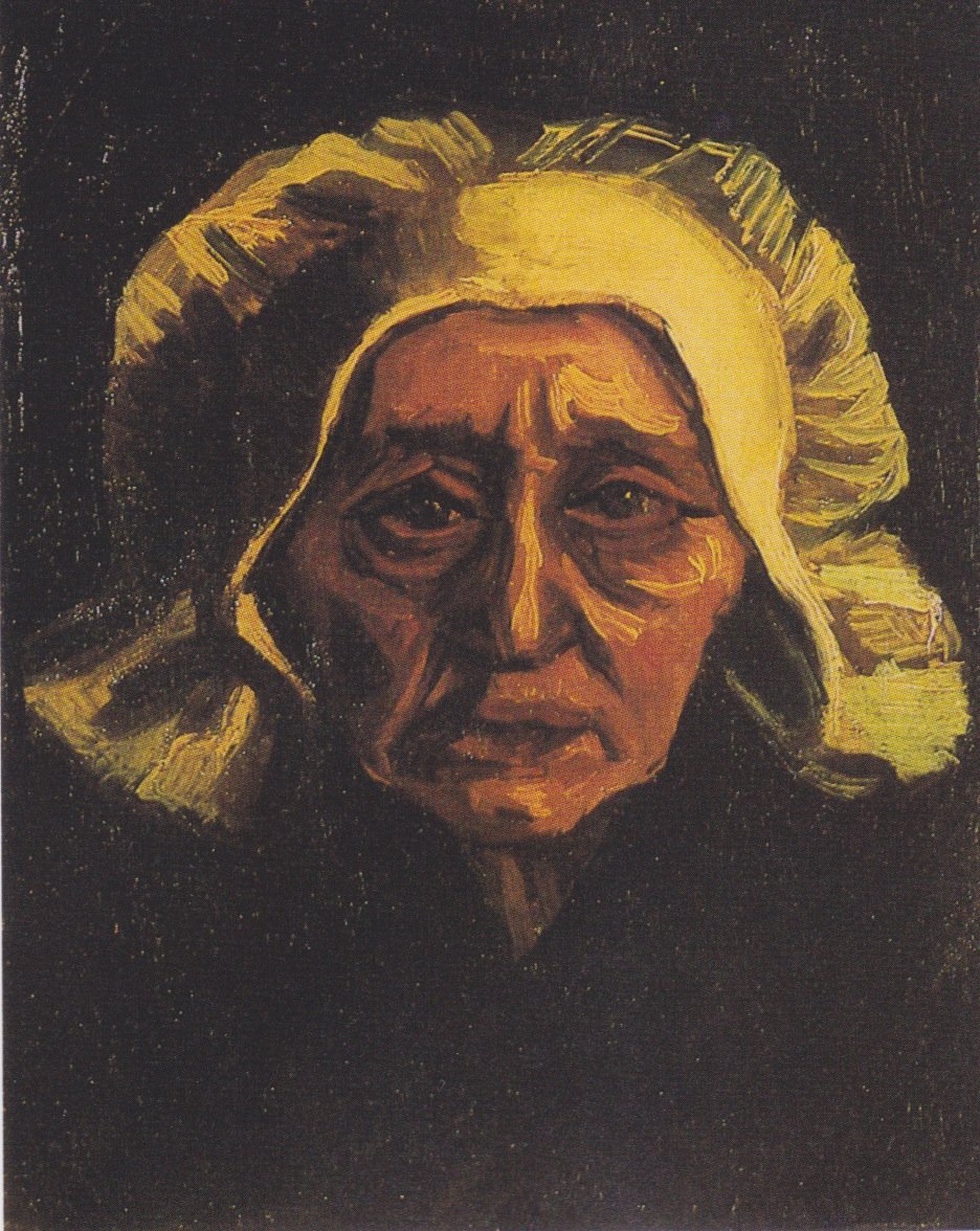 Głowa starej wieśniaczki z białym kapturem autorstwa Vincent van Gogh