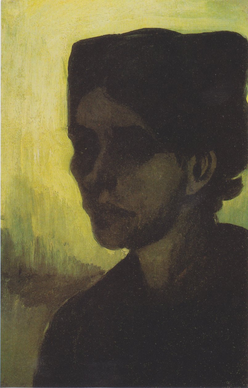 Głowa młodej wieśniaczki w ciemnym czepku autorstwa Vincent van Gogh