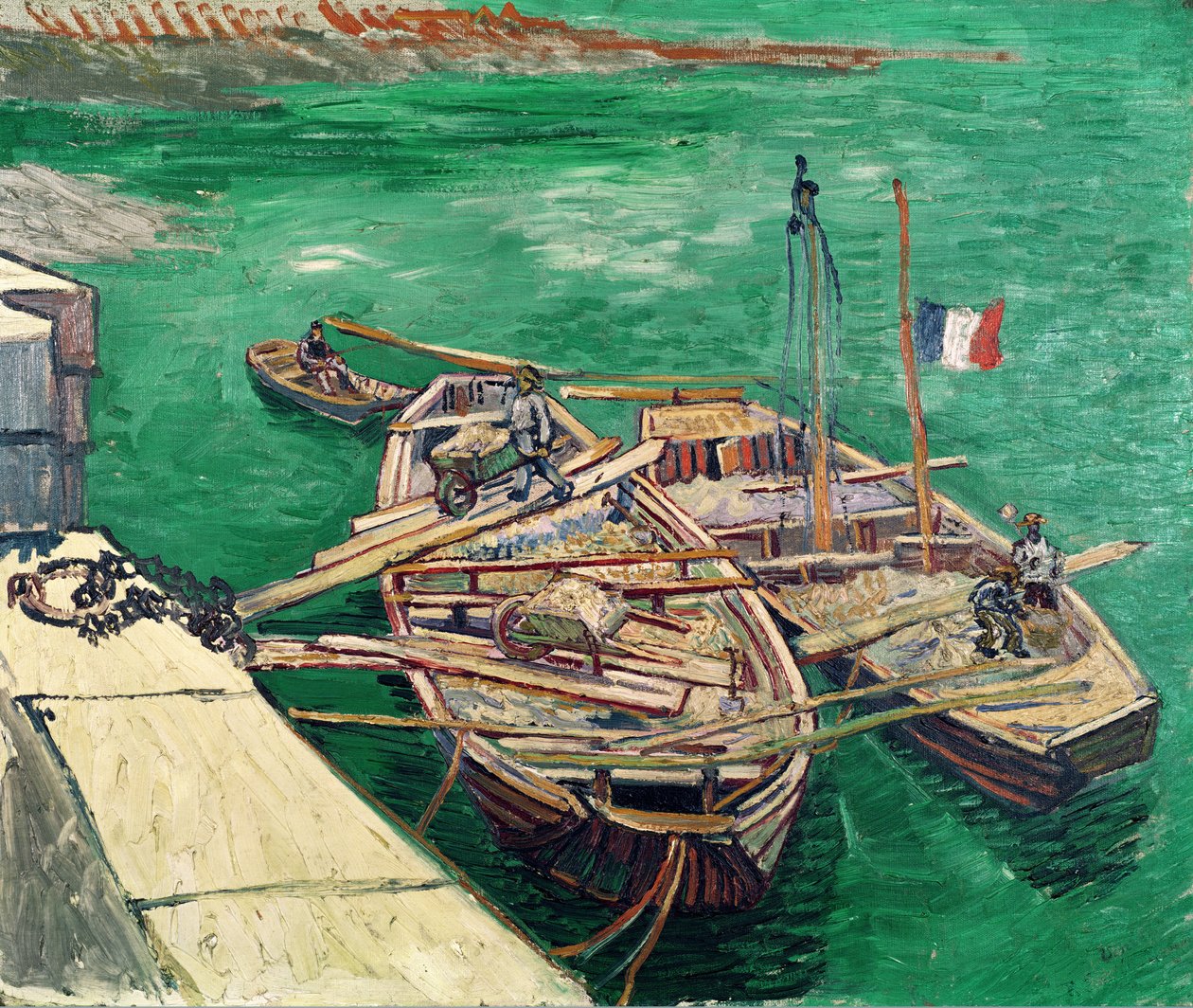 Lądowisko z łodziami, 1888 autorstwa Vincent van Gogh