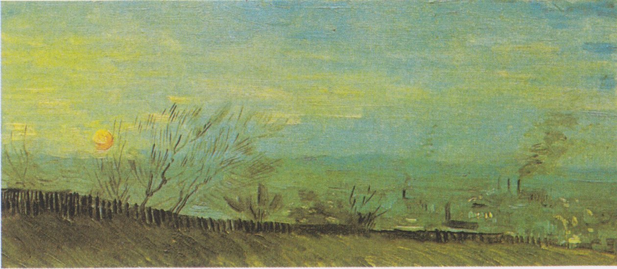 Krajobraz z fabrykami w świetle księżyca autorstwa Vincent van Gogh