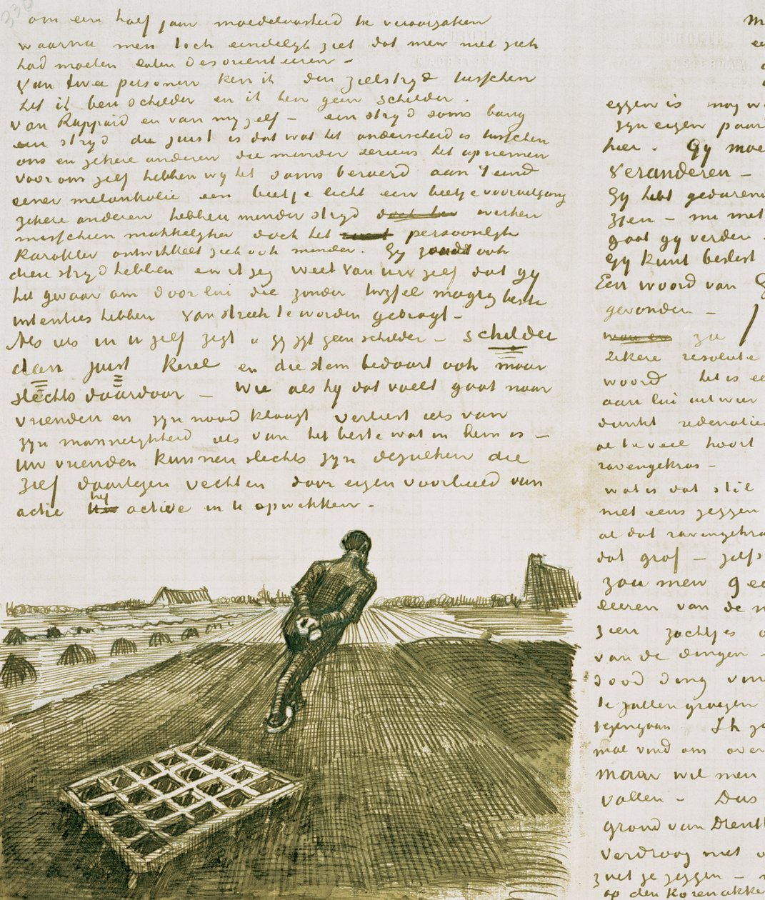 Mężczyzna ciągnący bronę autorstwa Vincent van Gogh