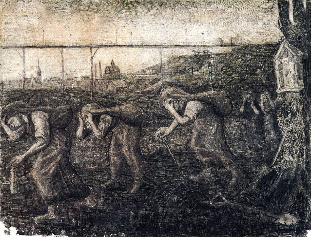 Kobiety górnicze niosące worki nosicielami ciężaru autorstwa Vincent van Gogh