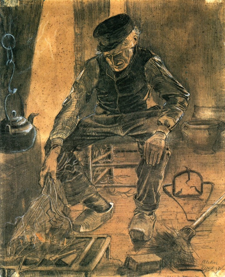 Stary człowiek przy kominku autorstwa Vincent van Gogh