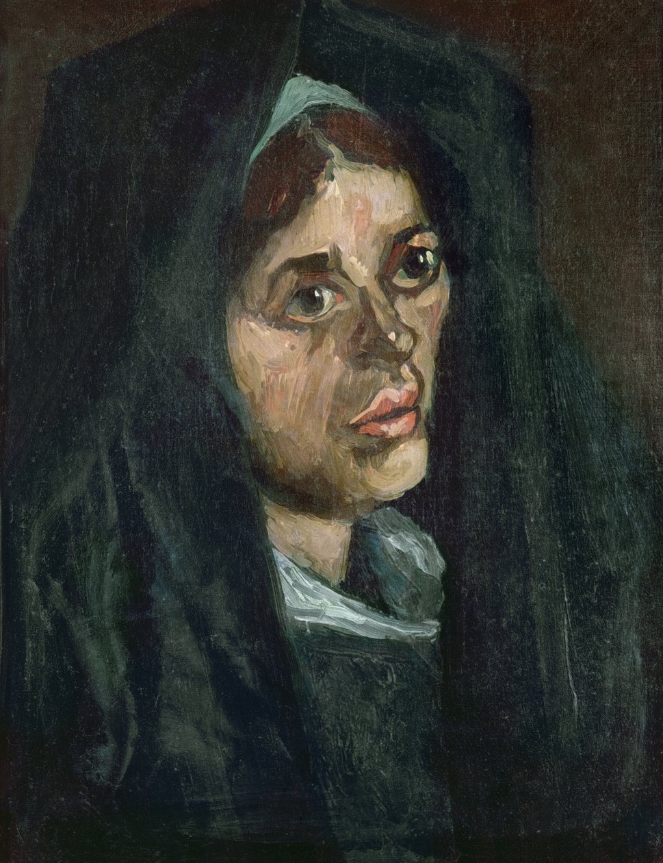 Chłop z szalem z zielonego mchu, ok.1885 autorstwa Vincent van Gogh