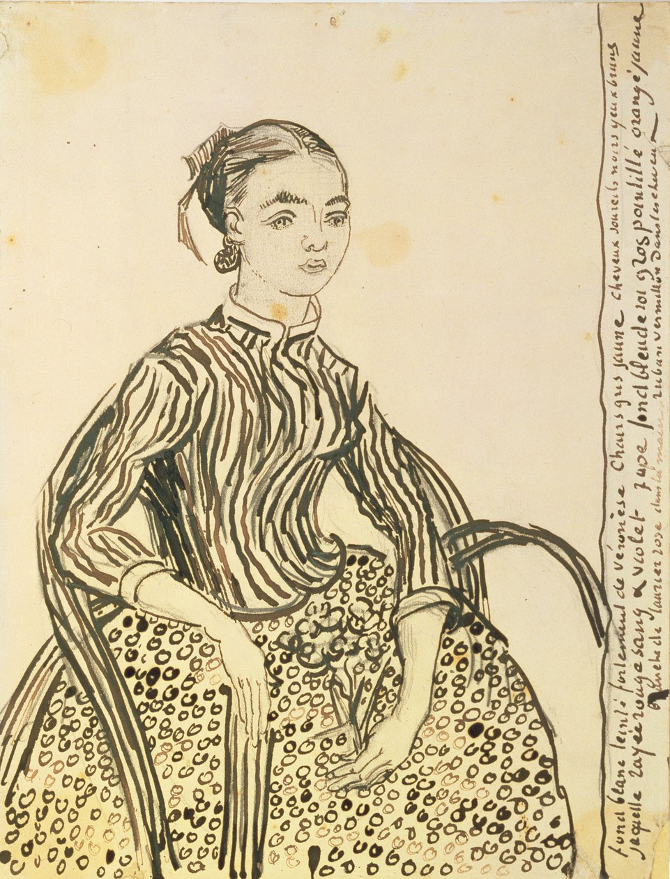 Portret młodej dziewczyny, 1888 (tusz na papierze) autorstwa Vincent van Gogh