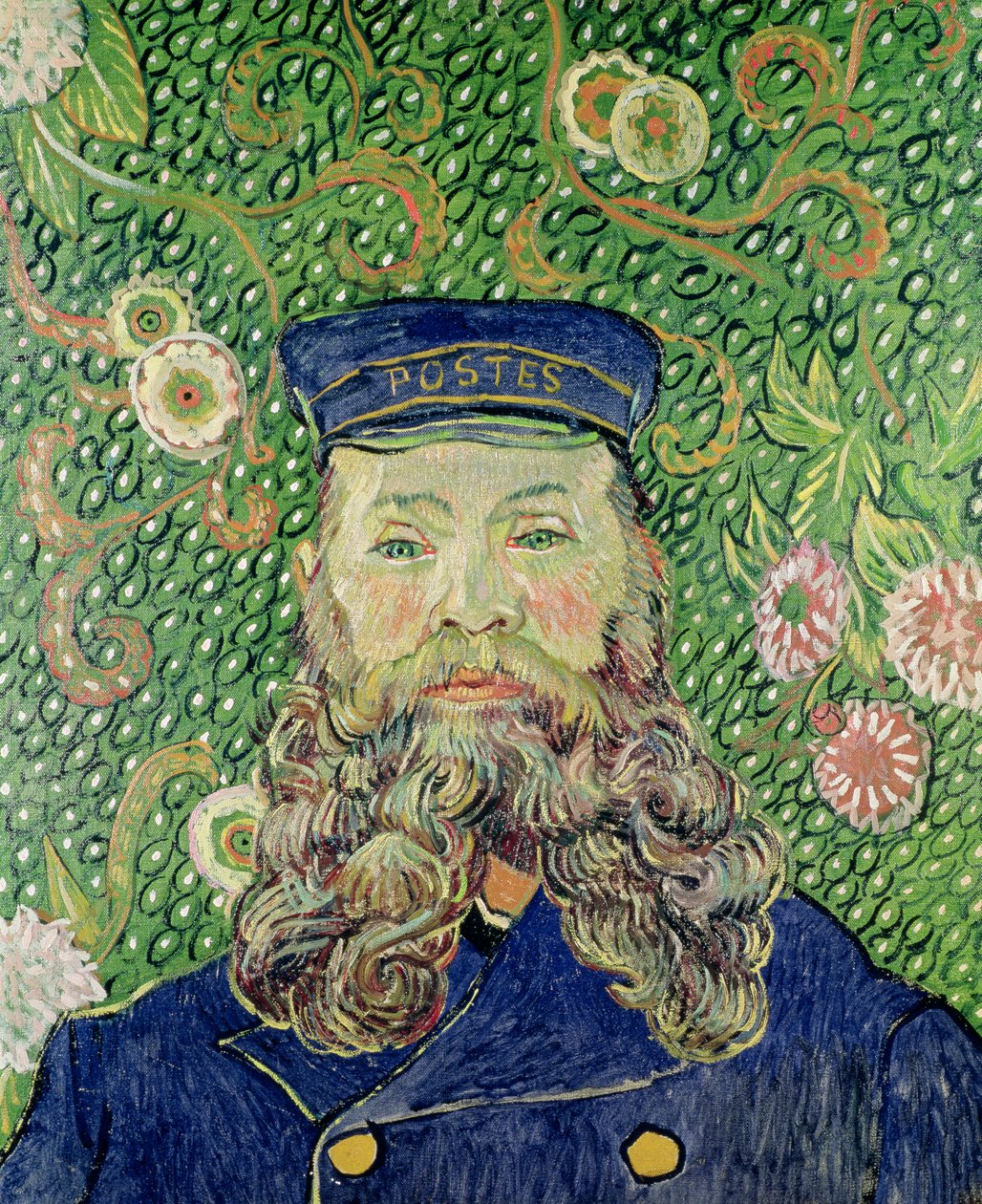 Portret listonosza Josepha Roulina, 1889 autorstwa Vincent van Gogh