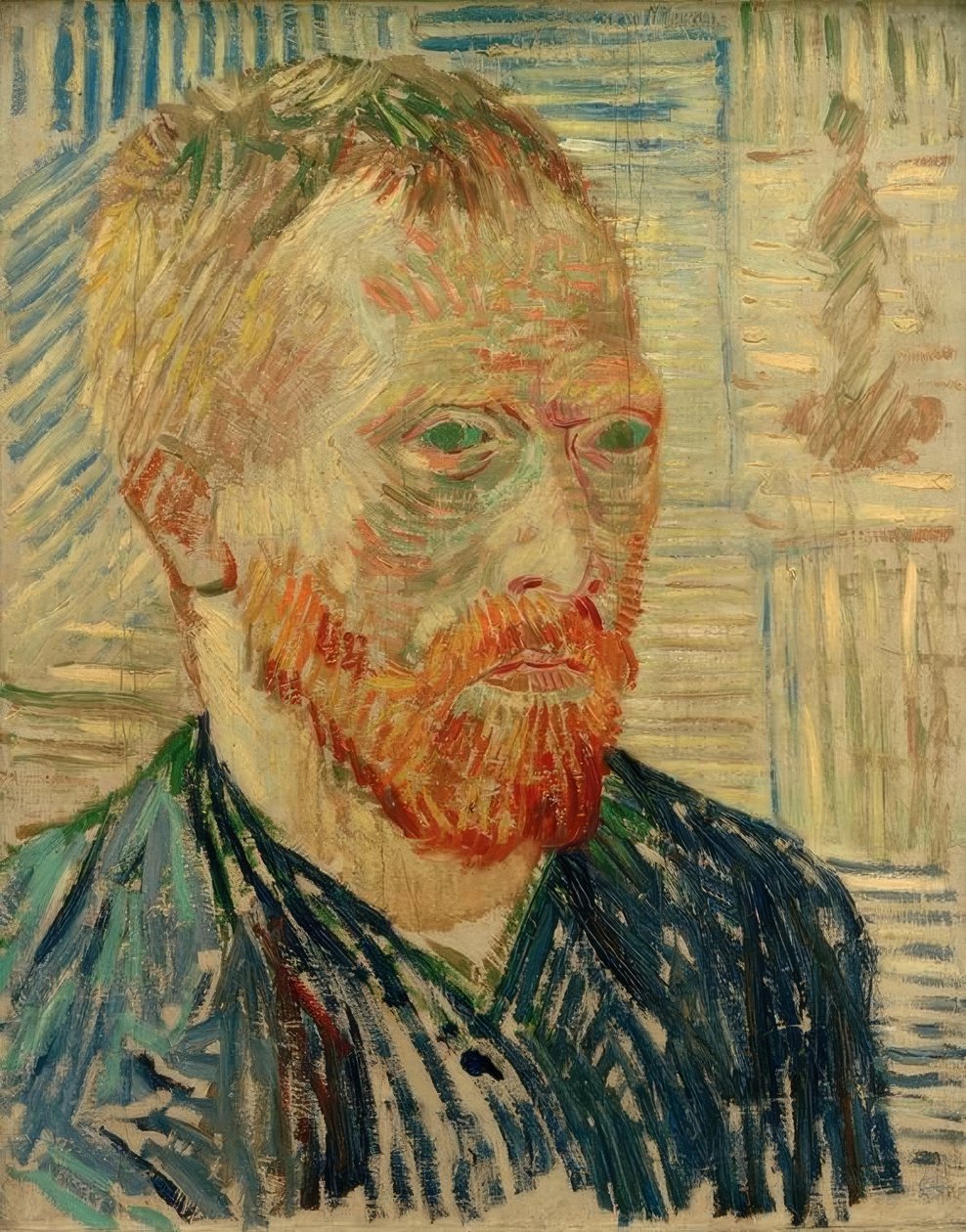 Autoportret z japońskim drzeworytem autorstwa Vincent van Gogh