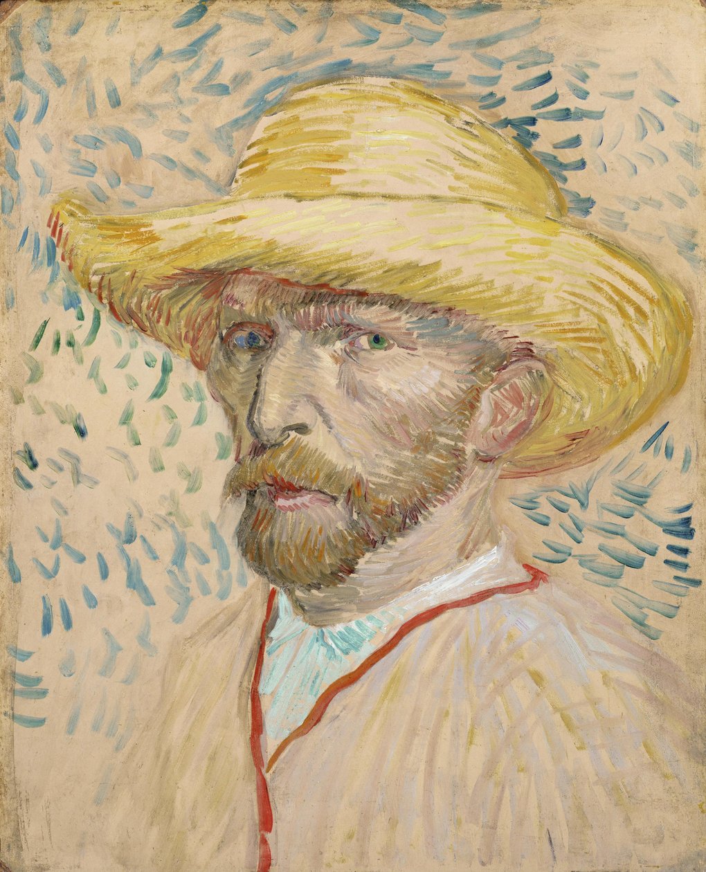 Autoportret w słomkowym kapeluszu autorstwa Vincent van Gogh