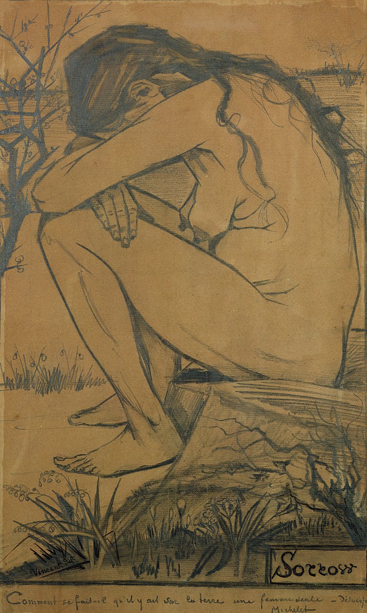 Smutek, 1882 (ołówek, długopis i atrament) autorstwa Vincent van Gogh