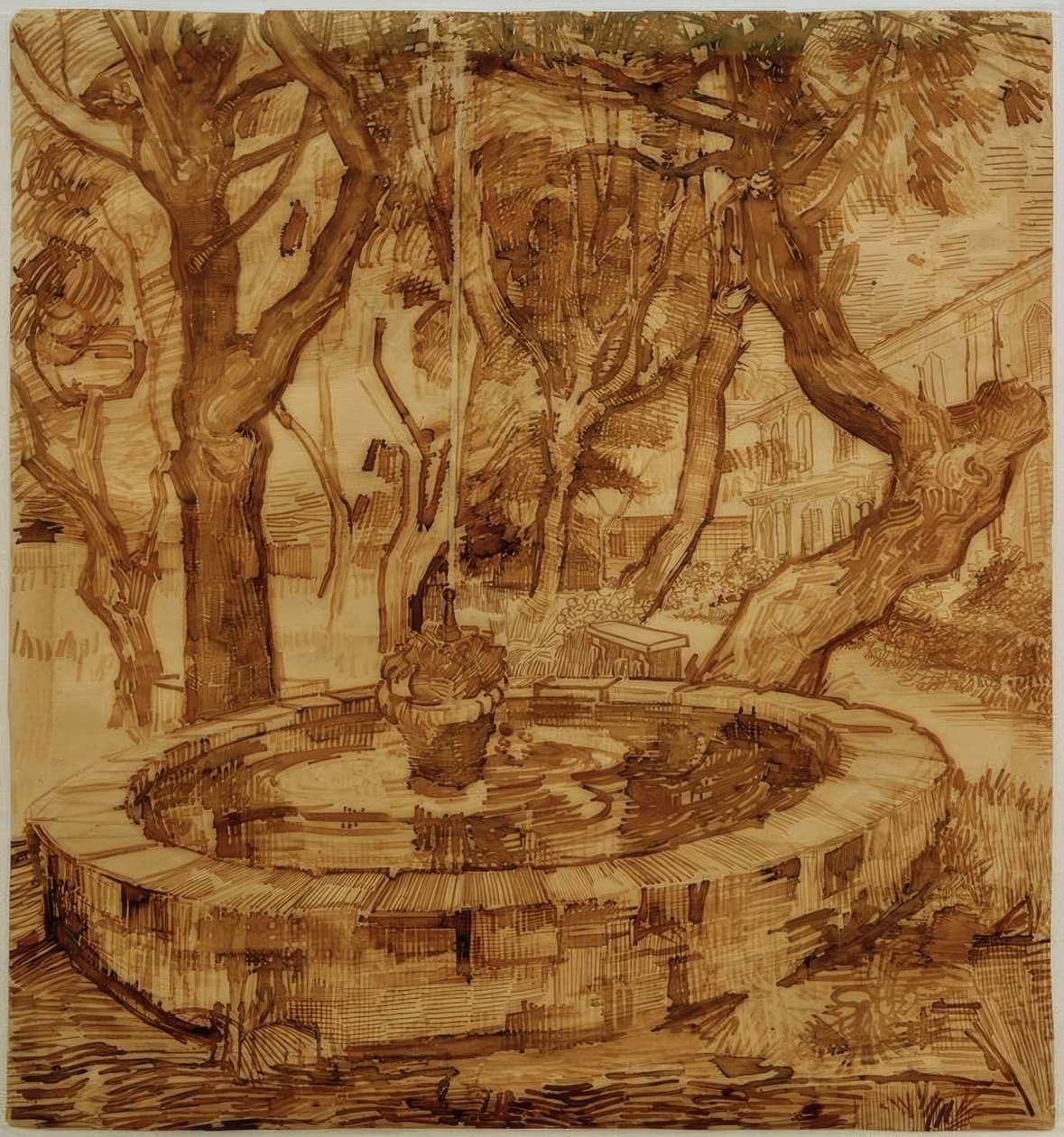 Fontanna w ogrodzie sanatorium autorstwa Vincent van Gogh