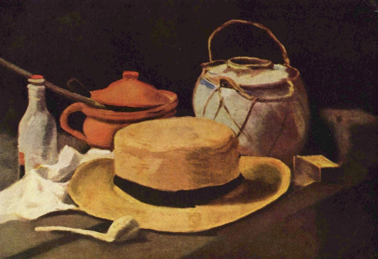 Martwa natura ze słomkowym kapeluszem i fajką autorstwa Vincent van Gogh