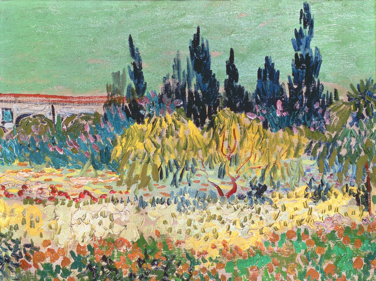 Ogród w Arles, fragment cyprysów, 1888 (detal 78273) autorstwa Vincent van Gogh