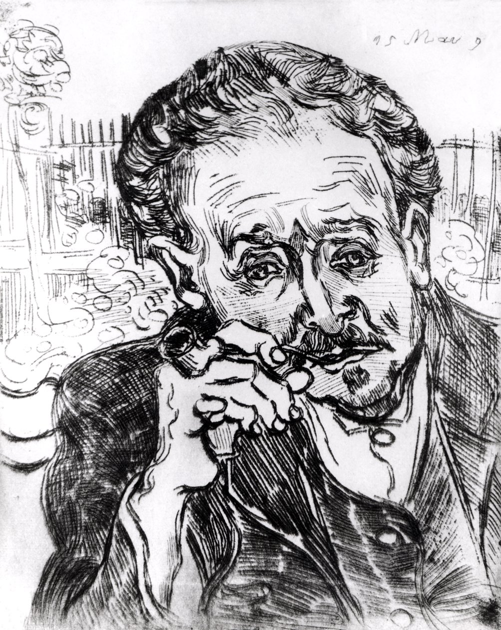 Człowiek z fajką, portret doktora Paula Gacheta (1828-1909) 15 marca 1890 autorstwa Vincent van Gogh