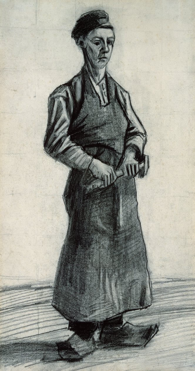Młody kowal, 1882 (czarna kreda i ołówek na papierze) autorstwa Vincent van Gogh
