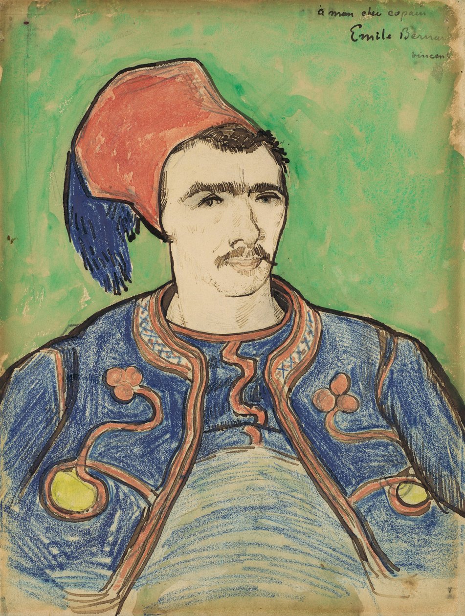 Zouave, ok. 1888 (długopis, brązowy tusz, kredka woskowa i toaleta) autorstwa Vincent van Gogh