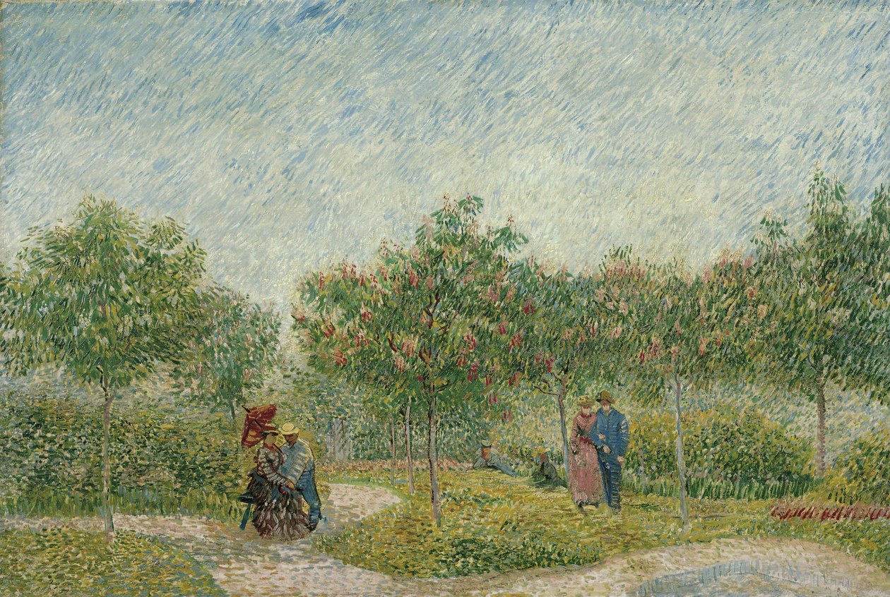 Ogród na Montmartre z kochankami autorstwa Vincent van Gogh
