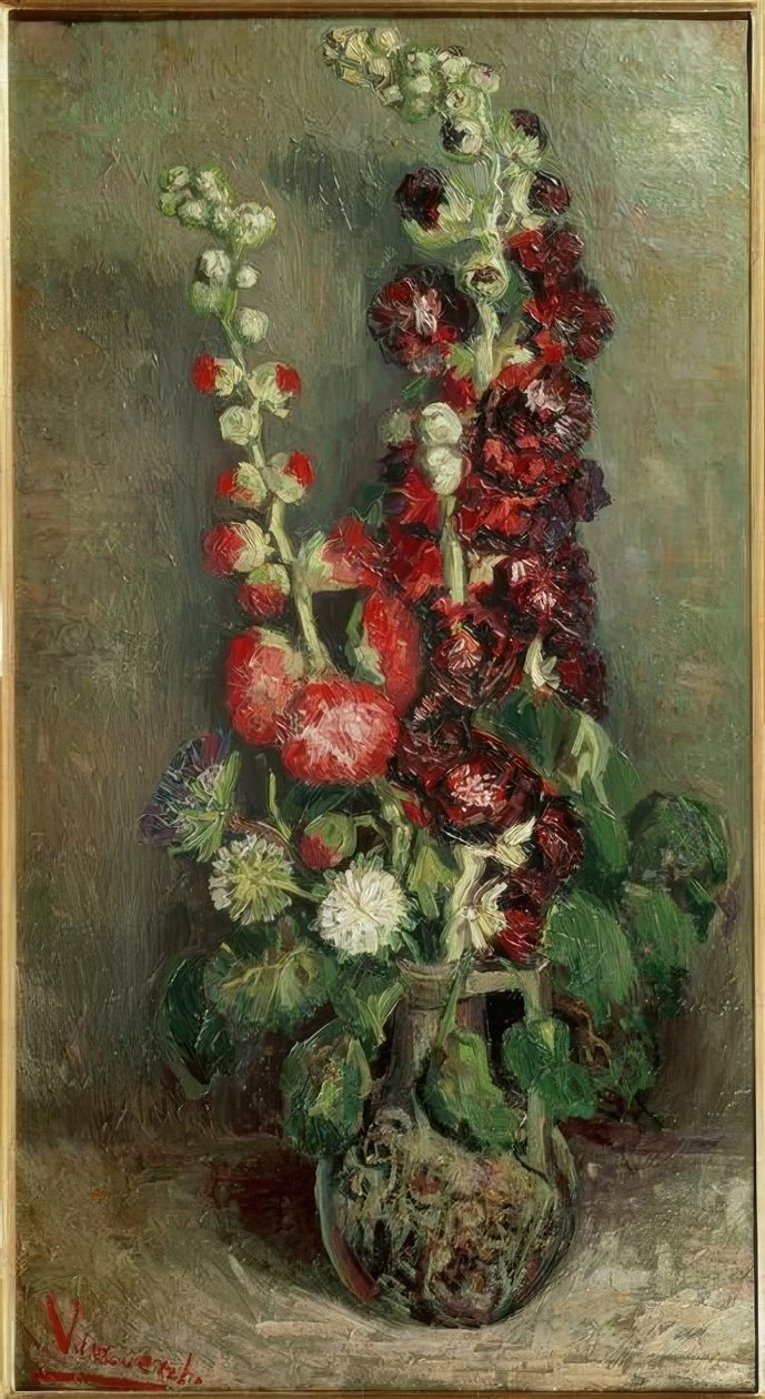 Wazon z różanego malwy autorstwa Vincent van Gogh