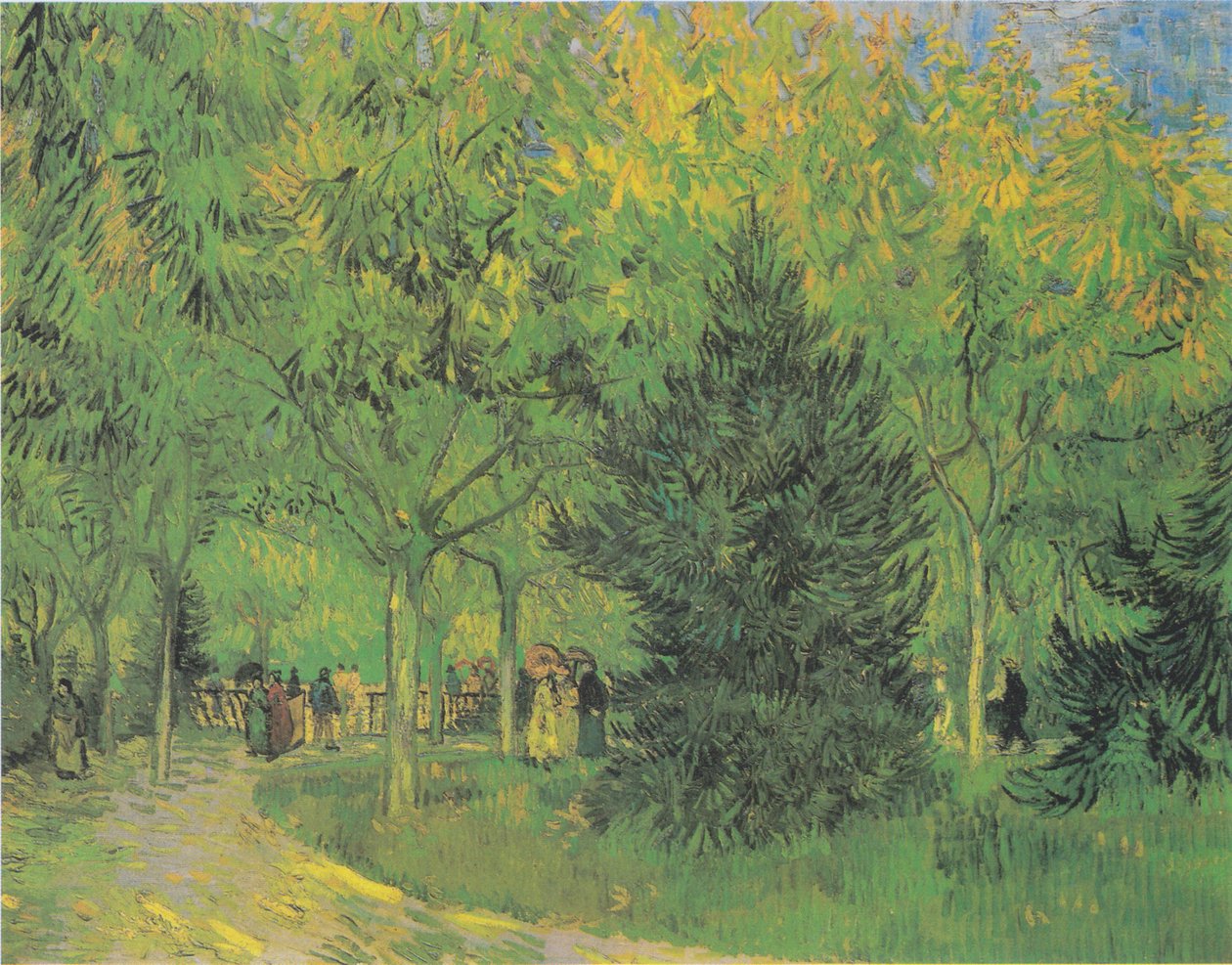 Ścieżka w parku Arles z spacerowiczami autorstwa Vincent van Gogh