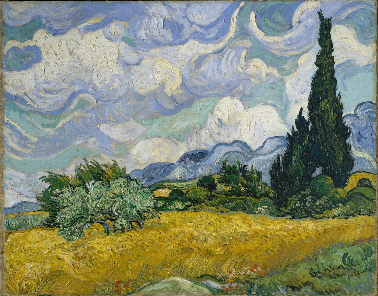 Pole pszenicy z cyprysami autorstwa Vincent van Gogh