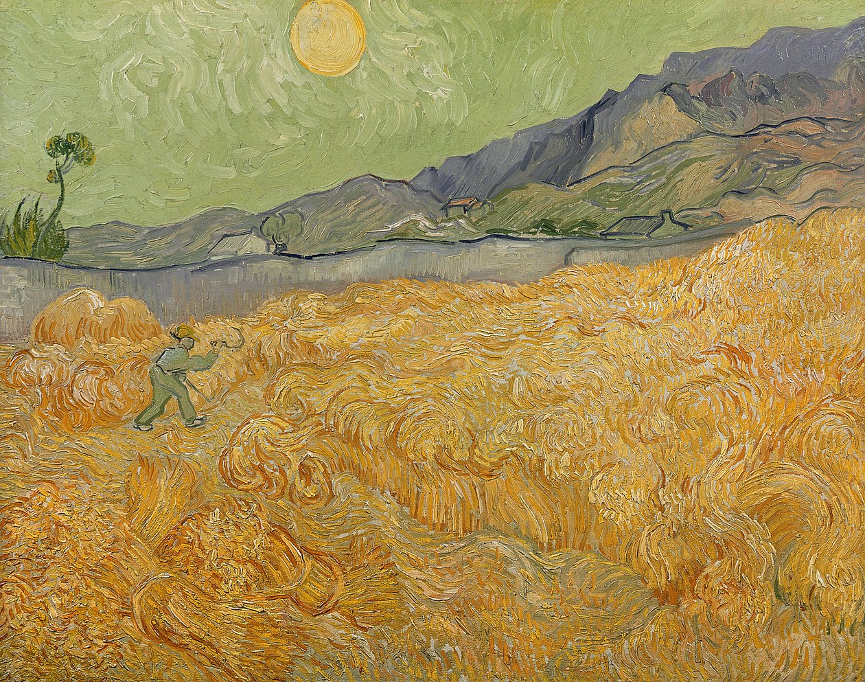 Pole pszenicy ze Żniwiarzem, 1889 autorstwa Vincent van Gogh