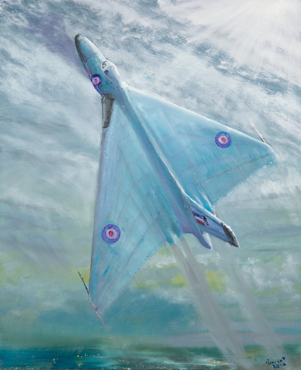 Avro Vulcan B1 Lot nocny, 2016, (olej na płótnie) autorstwa Vincent Alexander Booth
