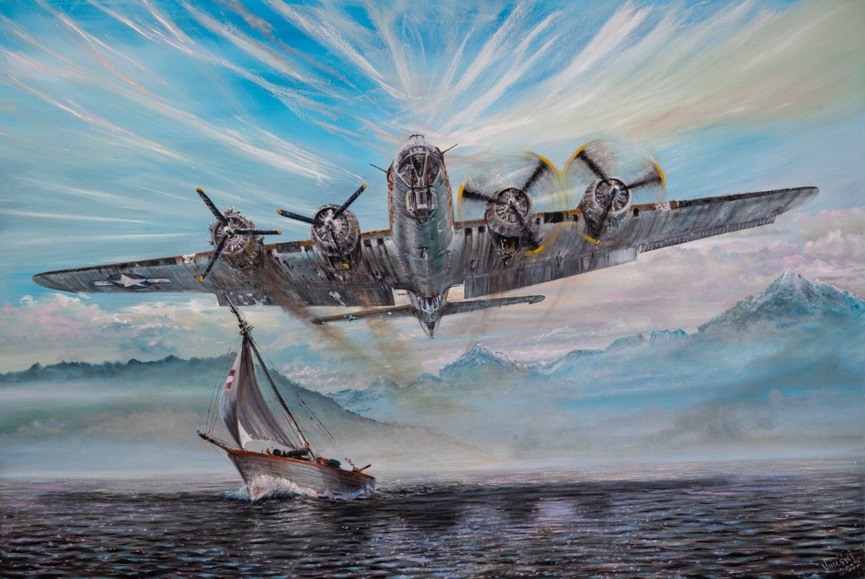 B17-G „Samotny tchórz” Jezioro Zug Szwajcarskie lądowanie 5, 2023 r autorstwa Vincent Alexander Booth