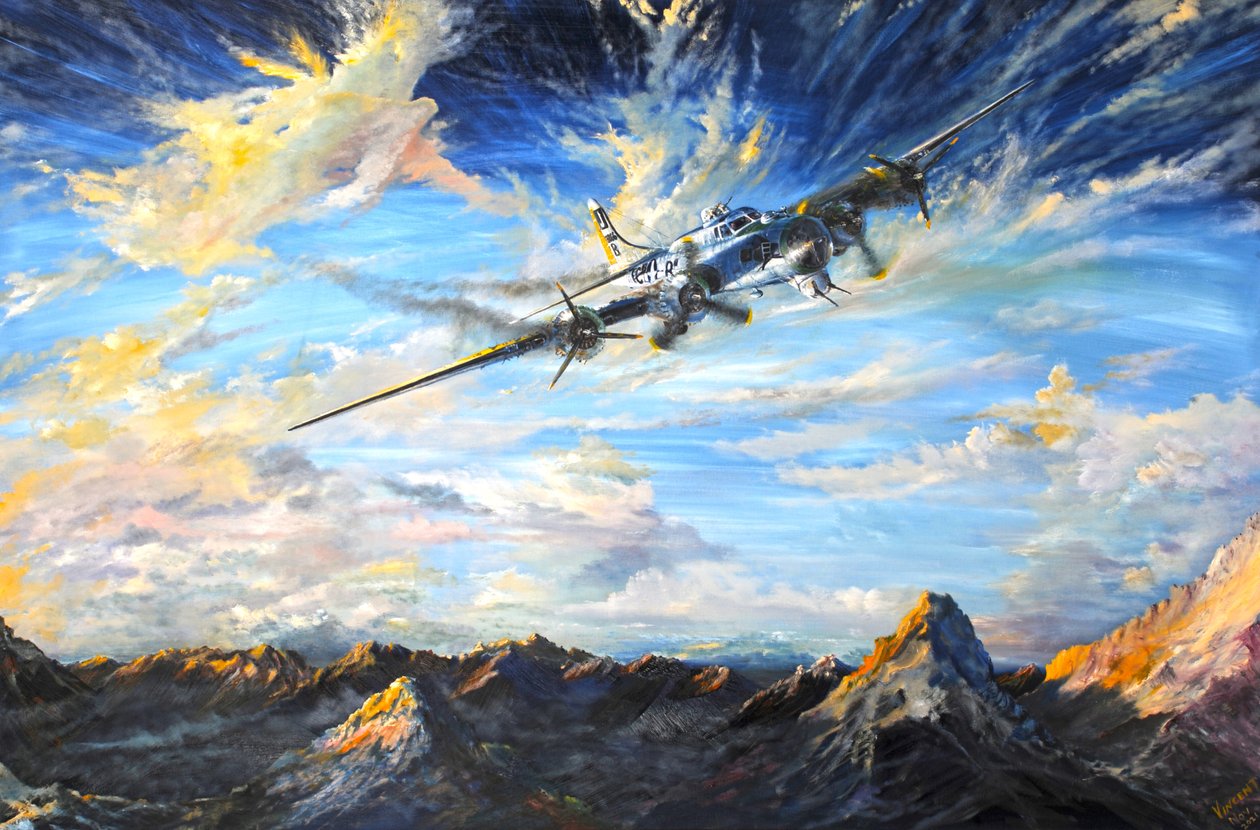 B17G Swiss Landing „Blues w nocy”, 2021 autorstwa Vincent Alexander Booth