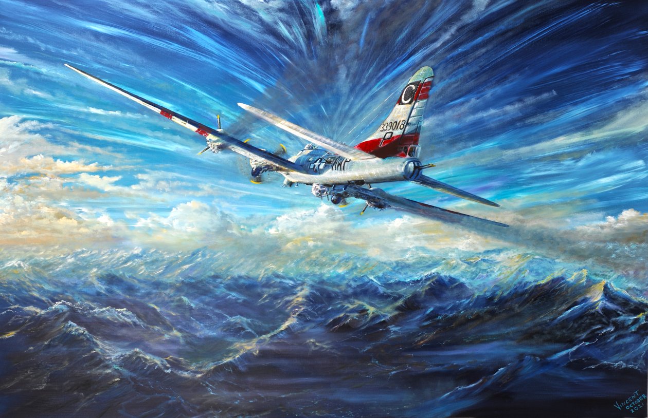 B17G szwajcarskie lądowanie „Dinah Mite”, 2021 autorstwa Vincent Alexander Booth