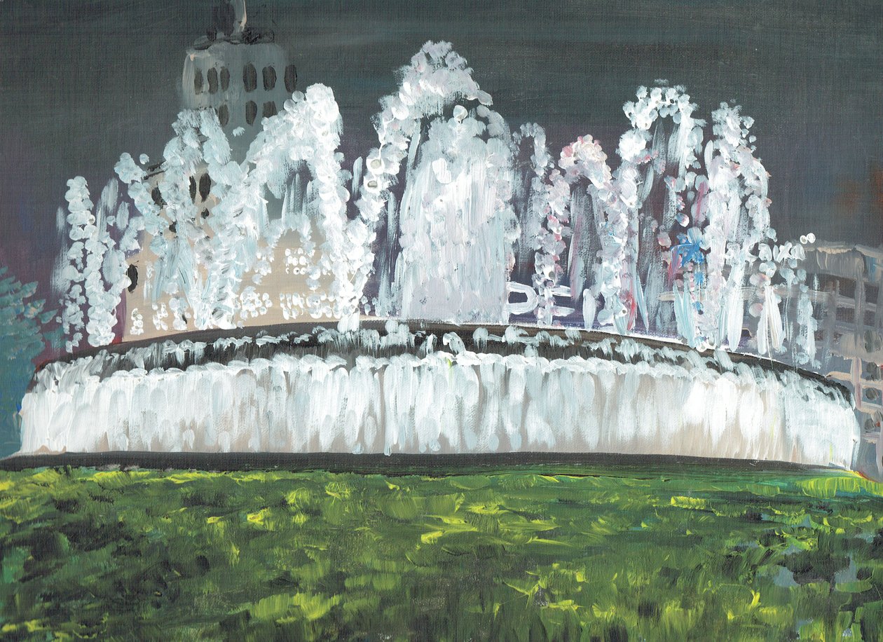 Noc w Barcelonie, 1994, (akryl na płótnie) autorstwa Vincent Alexander Booth