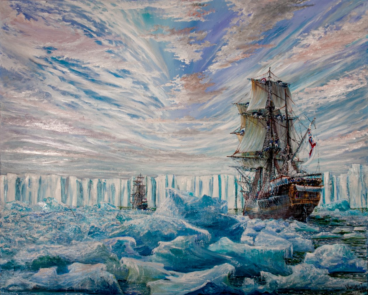 Erebus i Terror odkrywają antarktyczny szelf lodowy, 2020 autorstwa Vincent Alexander Booth