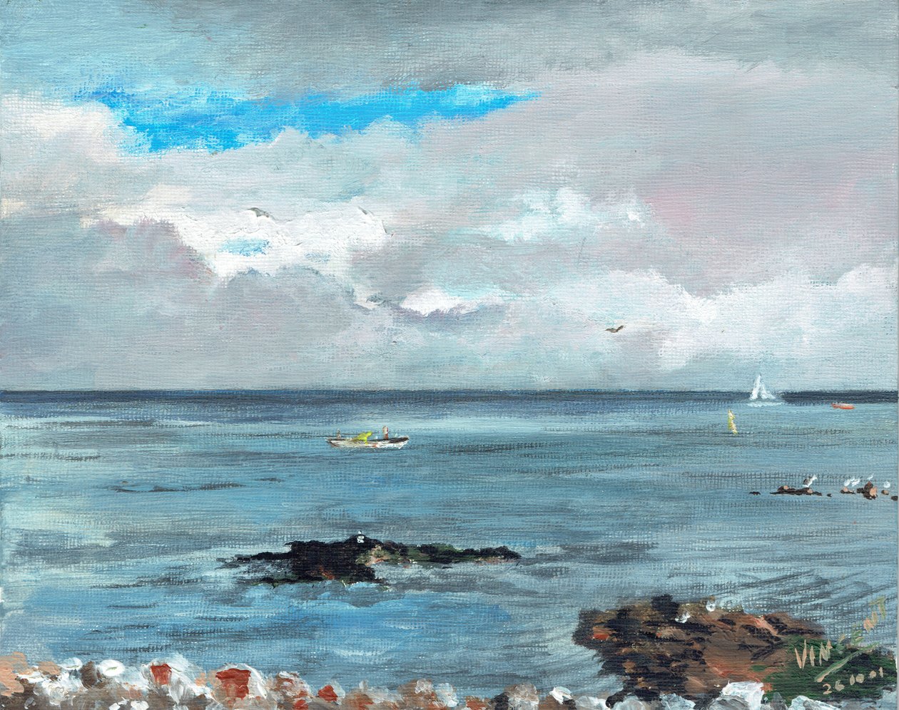 Howth Ireland, 2001, (akryl na płótnie) autorstwa Vincent Alexander Booth