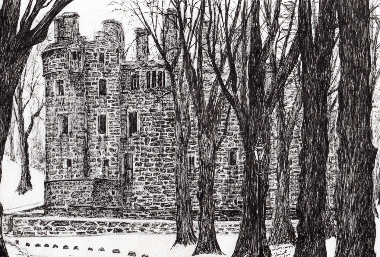 Huntly Castle Scotland, 2007, (tusz na papierze) autorstwa Vincent Alexander Booth