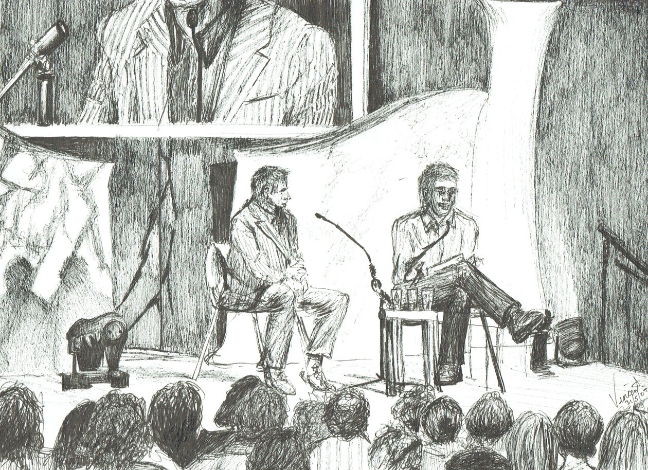 Wywiad z Johnnym Walkerem; 2007; (tusz na papierze) autorstwa Vincent Alexander Booth