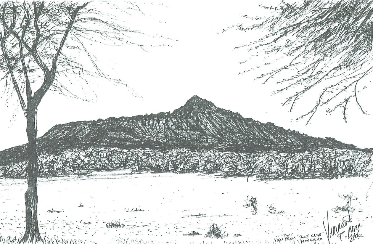 Góra z klubu łodziowego nad jeziorem Naivasha w Kenii; 2006 autorstwa Vincent Alexander Booth