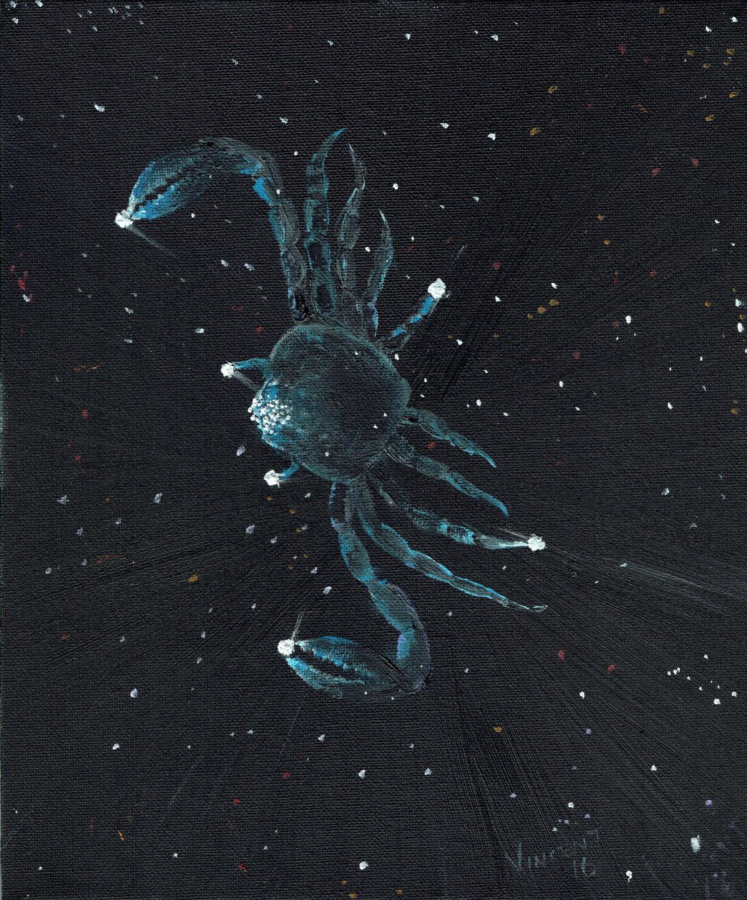 Znak zodiaku Rak, 2016, (olej na płótnie) autorstwa Vincent Alexander Booth