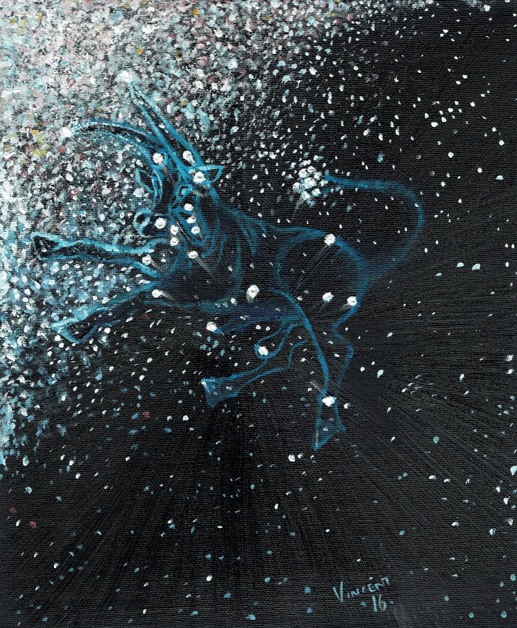 Znak zodiaku Byk, 2016, (olej na płótnie) autorstwa Vincent Alexander Booth
