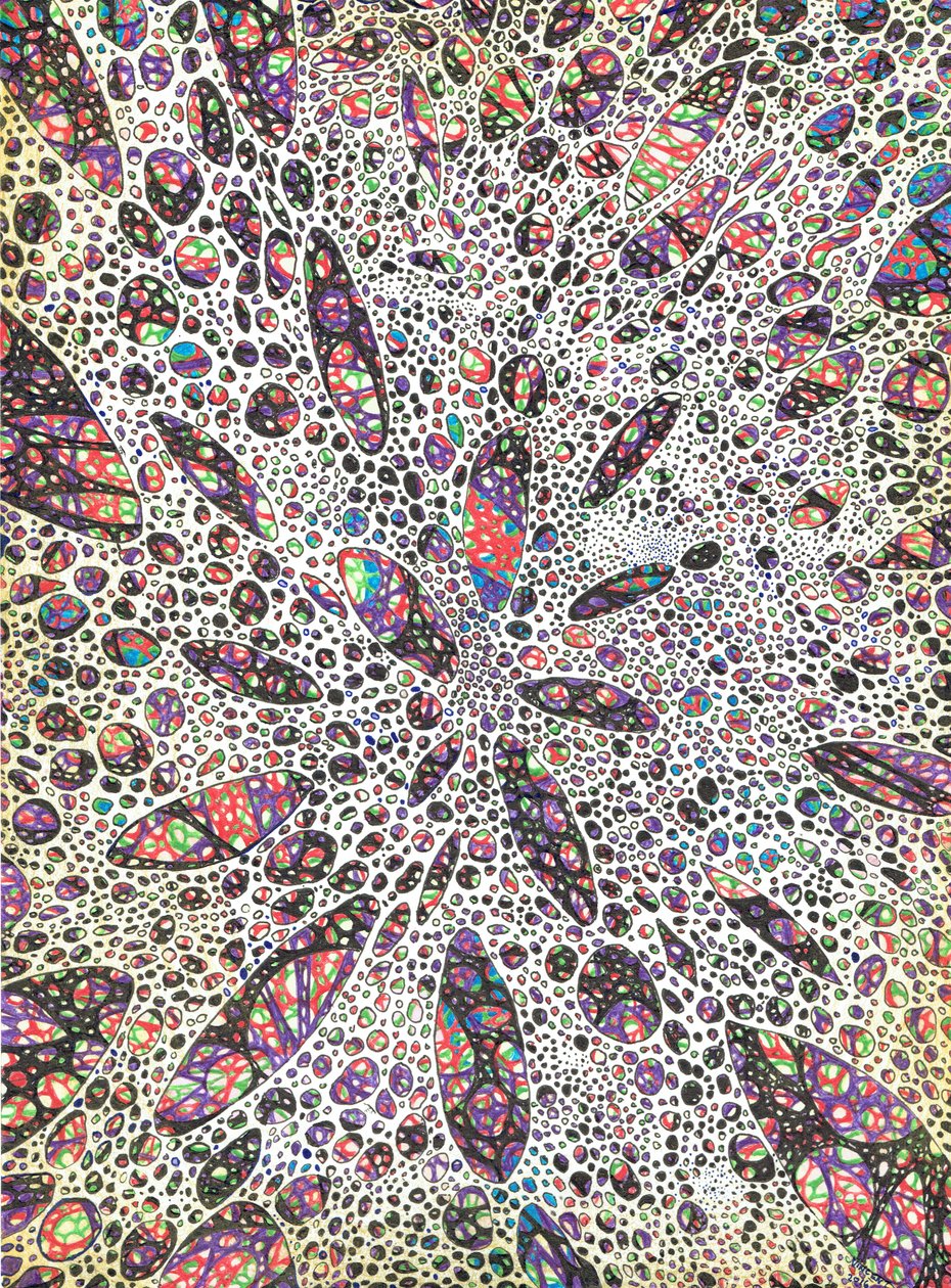 Gwiazdy rodzą Kolor, 2016, (Tusz na papierze) autorstwa Vincent Alexander Booth