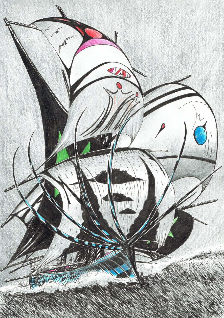 Storm Creators Morze Andamańskie, 2017, (Atrament na papierze) autorstwa Vincent Alexander Booth