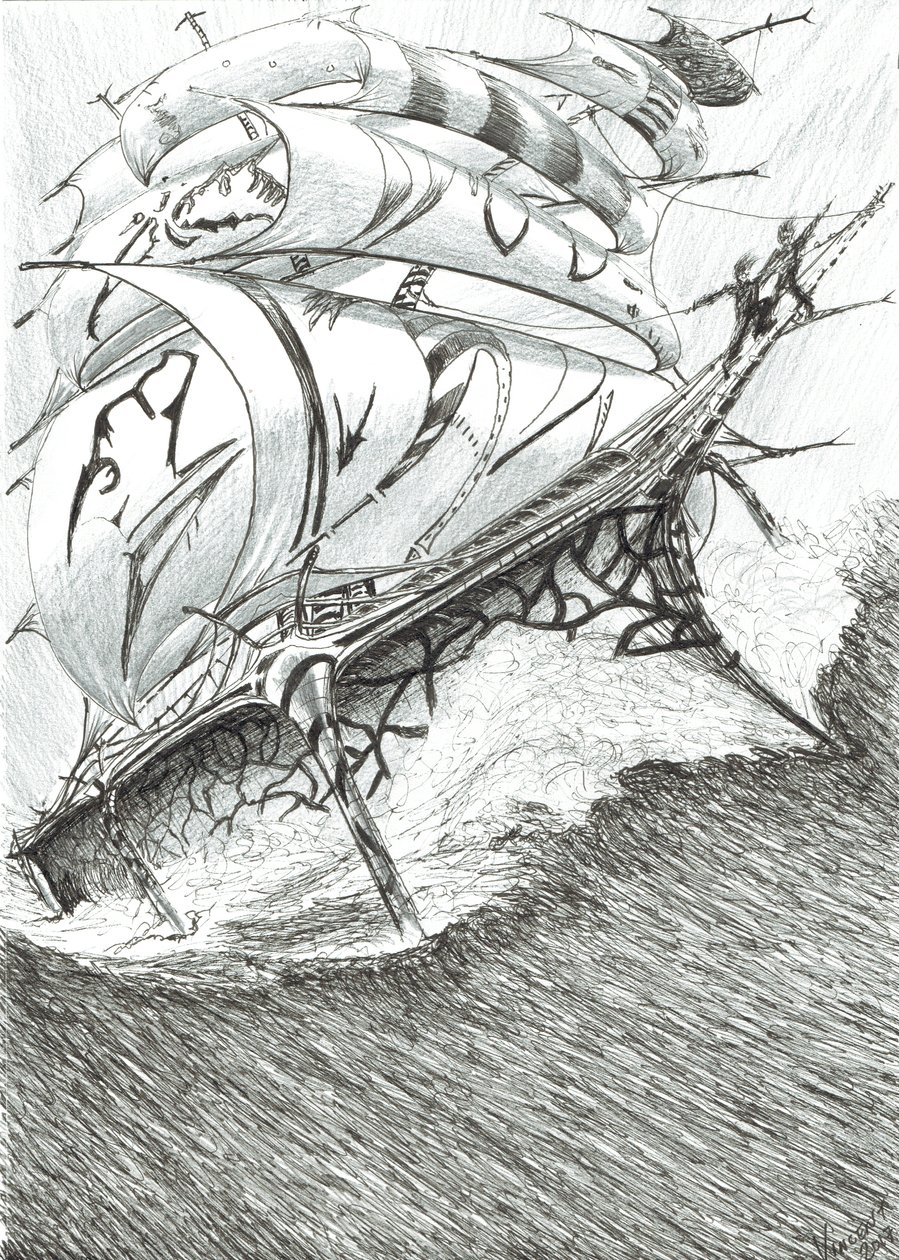 Storm Creators Arafura Sea, 2017, (tusz na papierze) autorstwa Vincent Alexander Booth