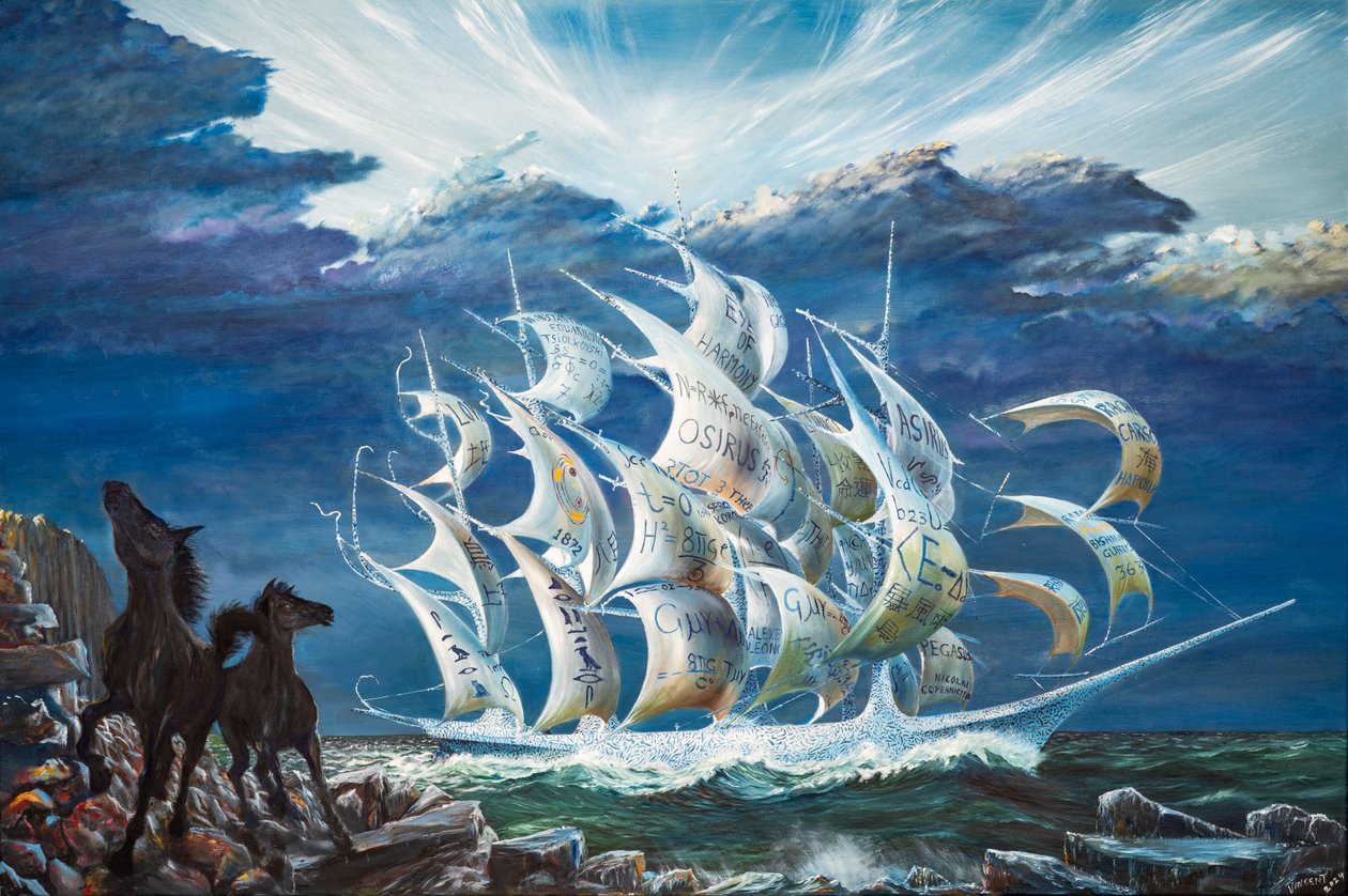 Storm Creators Lake Turkana, 2024 (olej na płótnie) autorstwa Vincent Alexander Booth