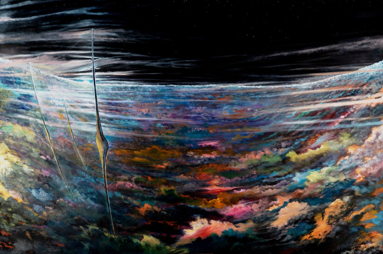 Storm Creators North Polar Vortex w heksagonalnym huraganie SATURN, 2021 autorstwa Vincent Alexander Booth
