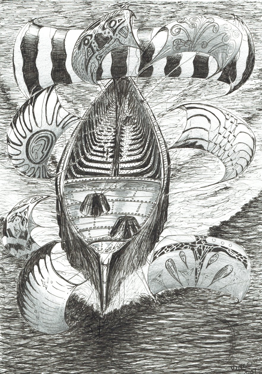 Storm Creators Philippine Sea, 2017, (tusz na papierze) autorstwa Vincent Alexander Booth