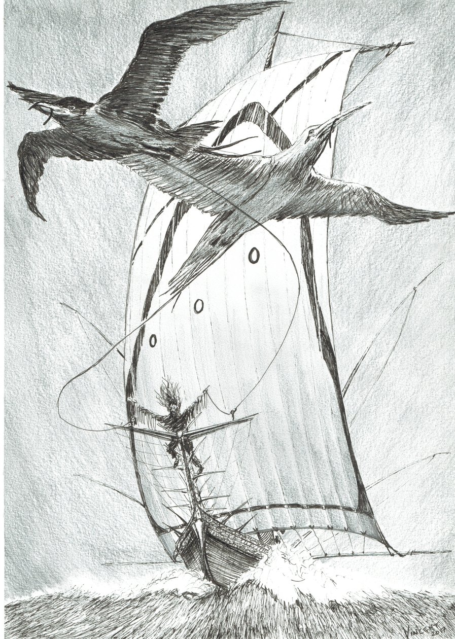 Storm Creators Wandel Sea, 2017, (tusz na papierze) autorstwa Vincent Alexander Booth