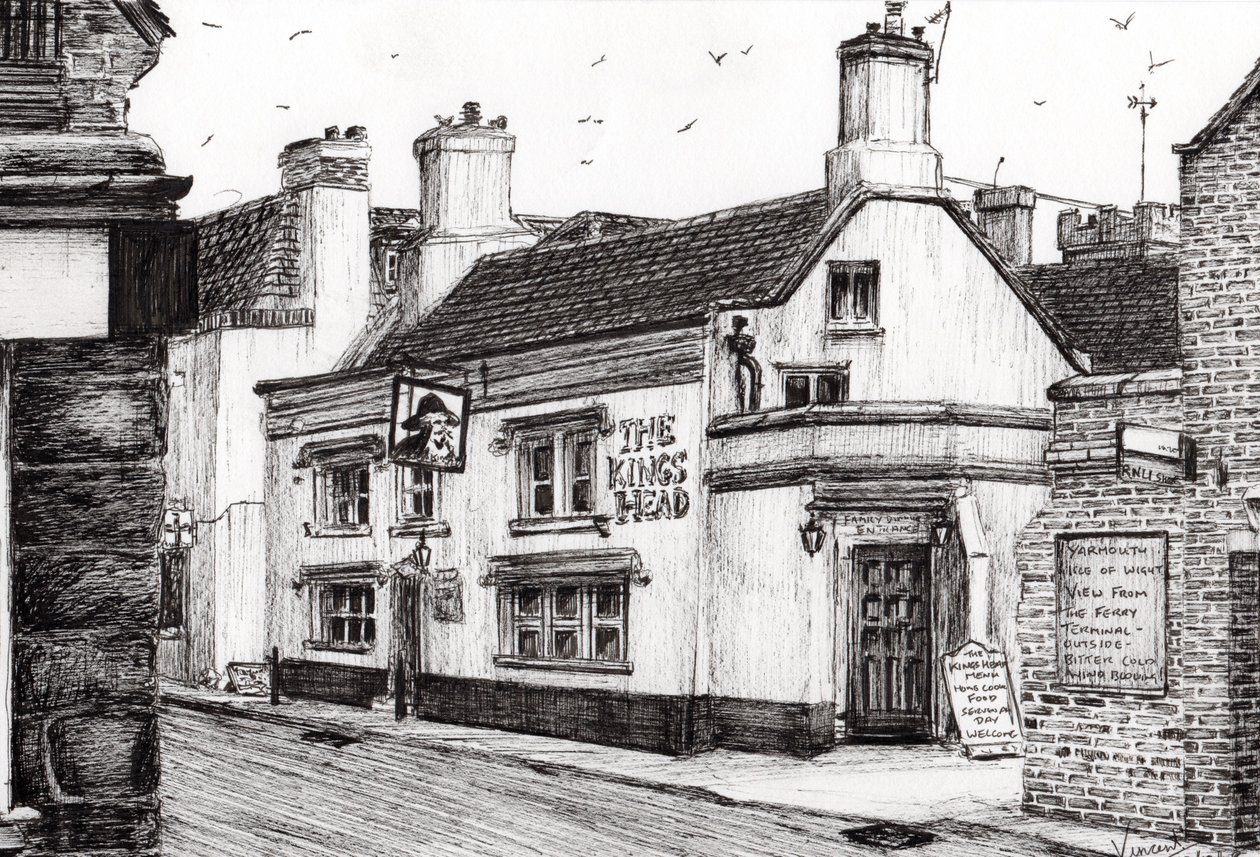The Kings Head Yarmouth, 2008, (tusz na papierze) autorstwa Vincent Alexander Booth