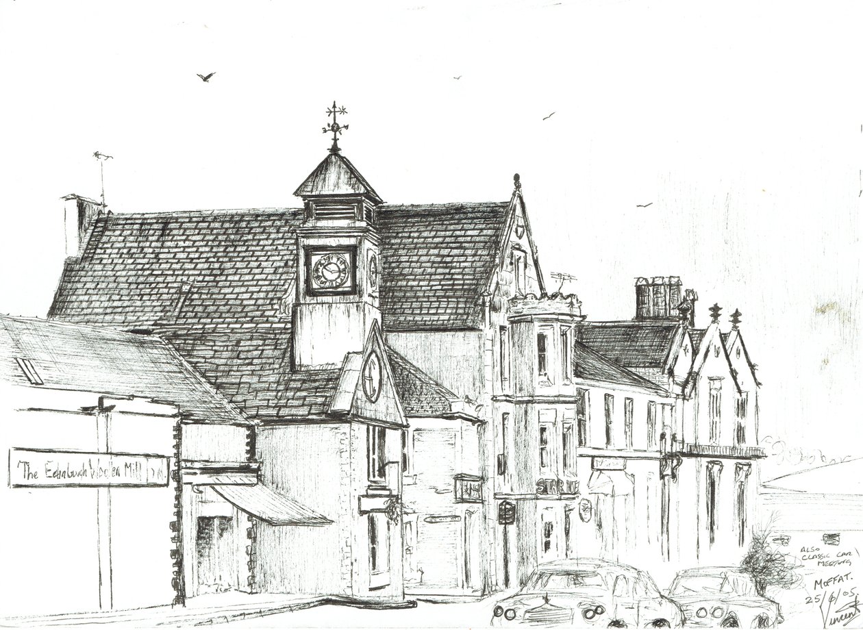 Hotel Star, Moffat. 2005, (Tusz na papierze) autorstwa Vincent Alexander Booth