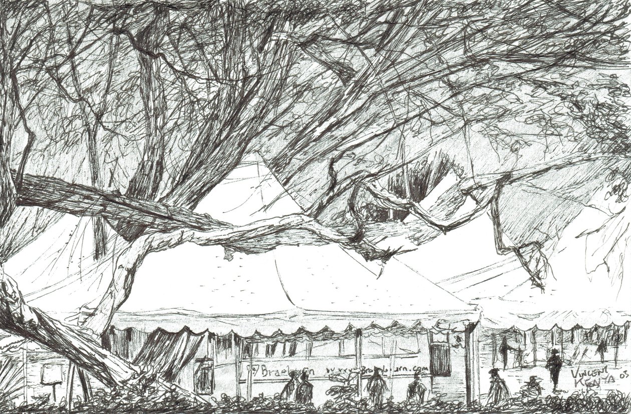 Namioty weselne nad jeziorem Nawesha w Kenii, 2003 autorstwa Vincent Alexander Booth