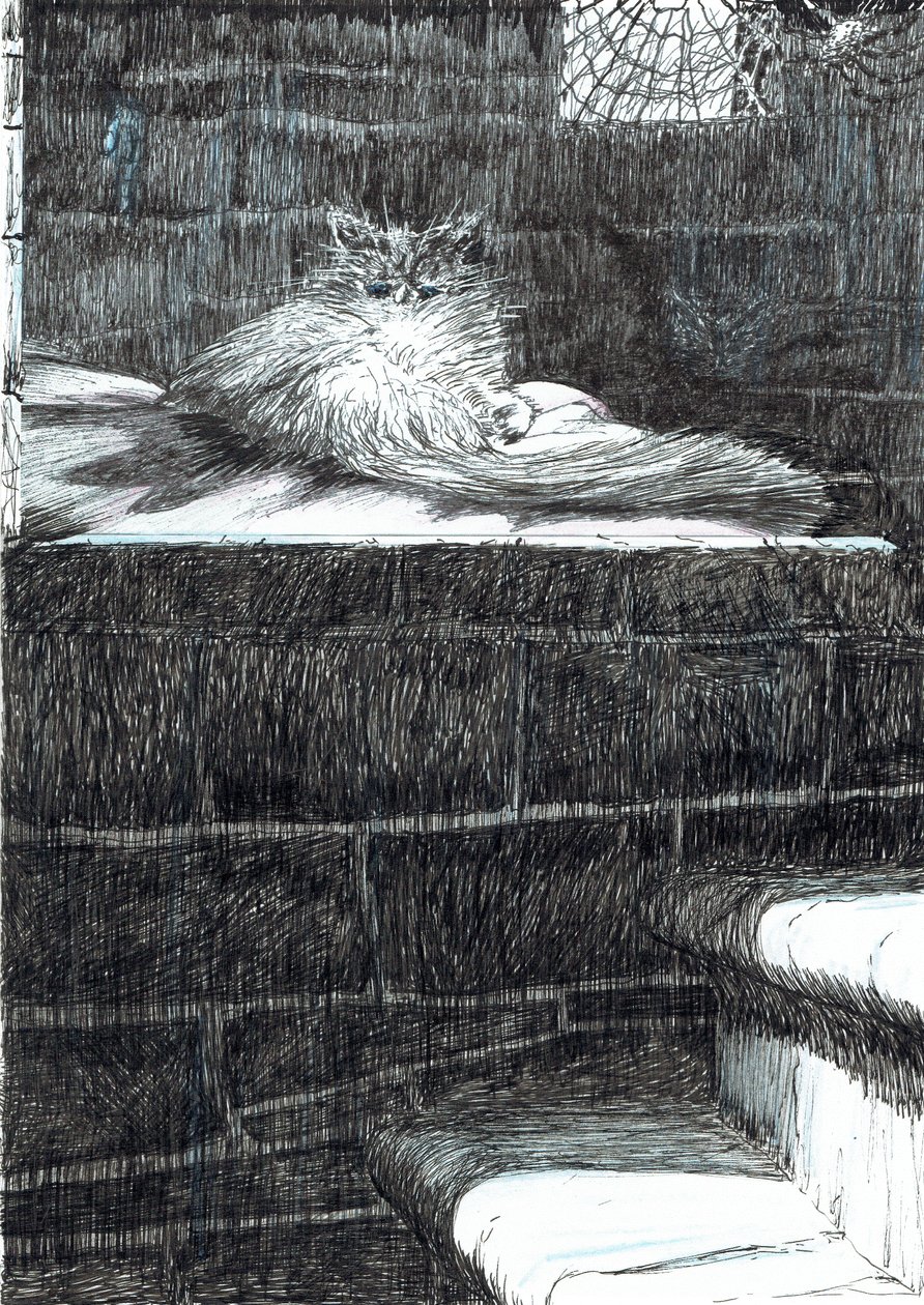 s.21, Zamek w lesie Findhorn, 2006, (tusz na papierze) autorstwa Vincent Alexander Booth