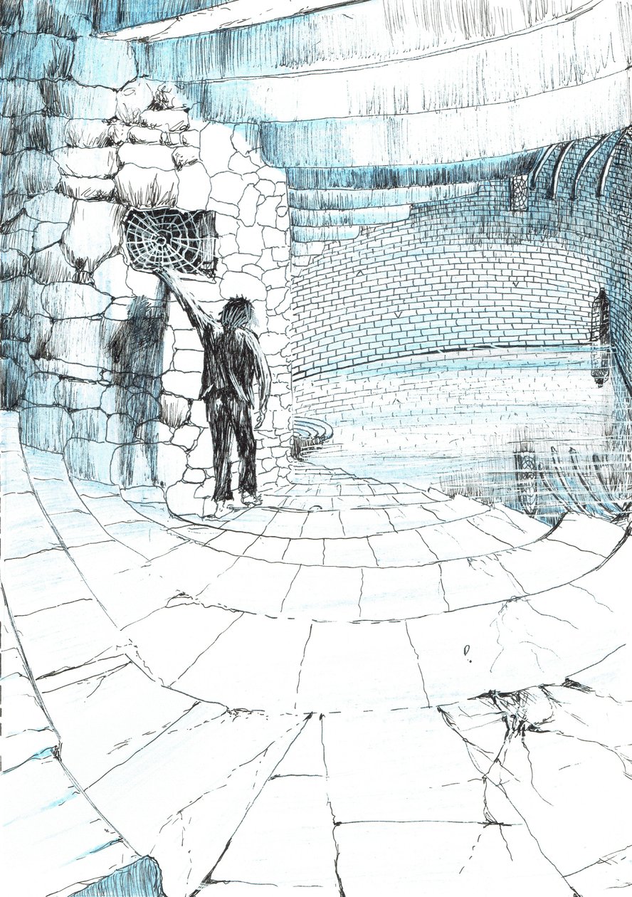 str.39, Zamek w lesie Findhorn, 2006, (tusz na papierze) autorstwa Vincent Alexander Booth